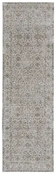 8' Brown and Ivory Oriental Power Loom Distressed Runner Rug