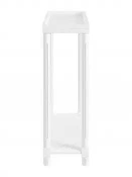 Set Of Two 24" White Wood Rectangular End Tables With Shelf