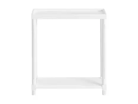 Set Of Two 24" White Wood Rectangular End Tables With Shelf