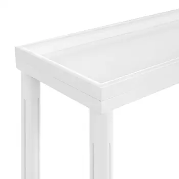 Set Of Two 24" White Wood Rectangular End Tables With Shelf
