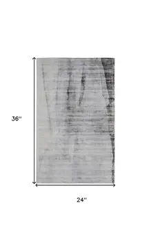 2' X 3' Gray Taupe And Ivory Abstract Hand Woven Area Rug