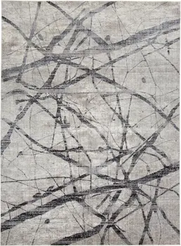 2' X 3' Taupe Gray And Ivory Abstract Stain Resistant Area Rug