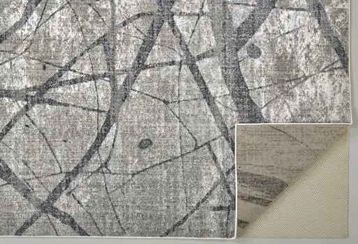 2' X 3' Taupe Gray And Ivory Abstract Stain Resistant Area Rug