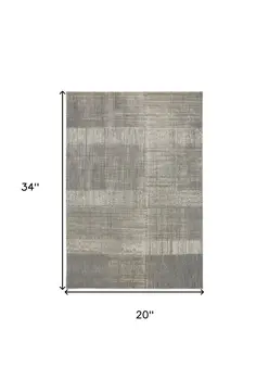 2' X 3' Gray And Ivory Abstract Stain Resistant Area Rug