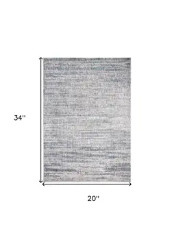 2' X 3' Blue Gray And Ivory Abstract Stain Resistant Area Rug