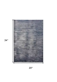 2' X 3' Gray and Ivory Striped Power Loom Distressed Area Rug