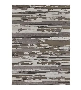 2' X 3' Brown and Ivory Abstract Power Loom Distressed Area Rug