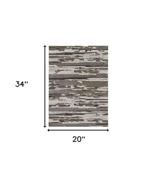 2' X 3' Brown and Ivory Abstract Power Loom Distressed Area Rug