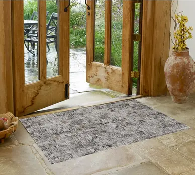 2' X 3' Brown and Ivory Abstract Power Loom Distressed Area Rug