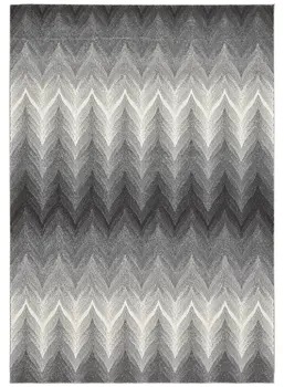 2' X 3' Gray And White Geometric Stain Resistant Area Rug