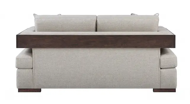 72" Beige And Brown Linen Loveseat