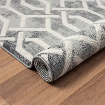 5' X 7' Gray Geometric Area Rug