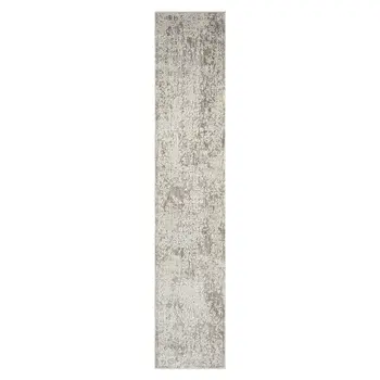 2' X 10' Gray Abstract Distressed Runner Rug