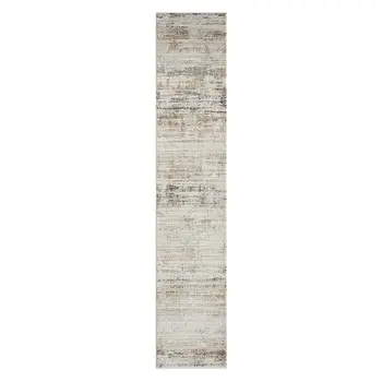 2' X 8' Gray Abstract Distressed Runner Rug
