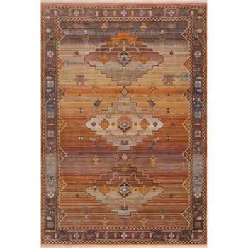 4' X 6' Brown Southwestern Area Rug