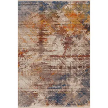 4' X 6' Gray Abstract Distressed Area Rug