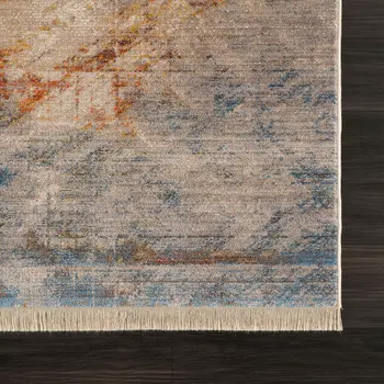 4' X 6' Gray Abstract Distressed Area Rug