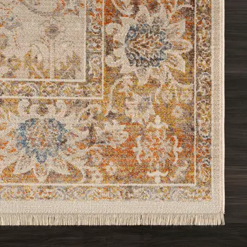 9' X 12' Ivory Oriental Area Rug