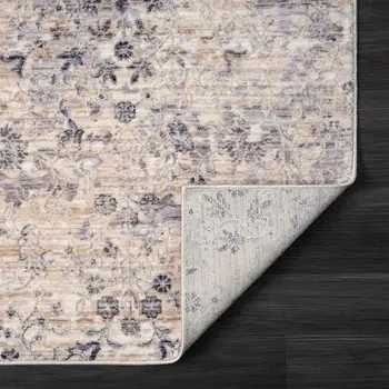 4' X 6' Gray Floral Area Rug