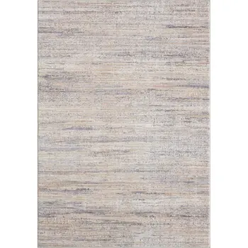 4' X 6' Beige And Gray Striped Area Rug