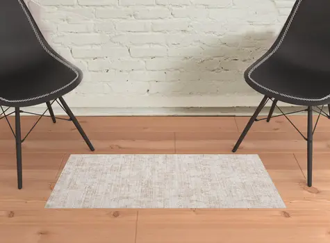 2' X 3' Beige Abstract Area Rug