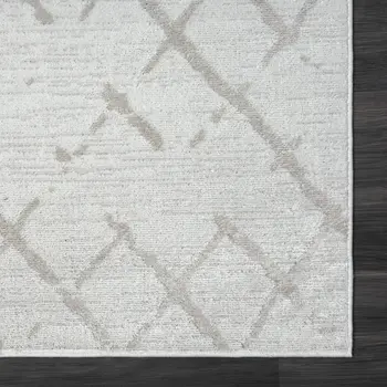 5' X 7' Cream Geometric Area Rug