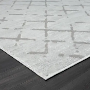 8' X 10' Cream Geometric Area Rug