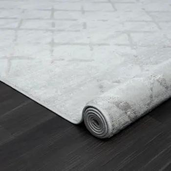 8' X 10' Cream Geometric Area Rug