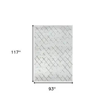 8' X 10' Cream Geometric Area Rug