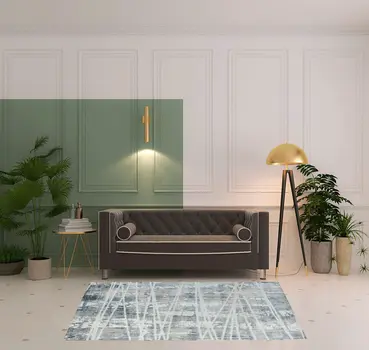 5' X 7' Blue Abstract Area Rug
