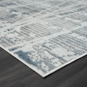 5' X 7' Blue Abstract Area Rug