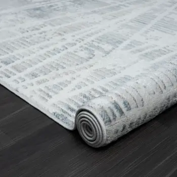 5' X 7' Blue Abstract Area Rug