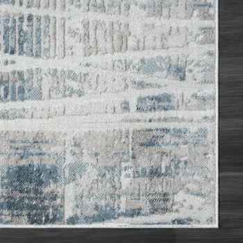 5' X 7' Blue Abstract Area Rug