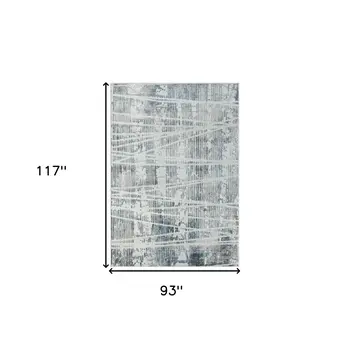 8' X 10' Blue Abstract Area Rug