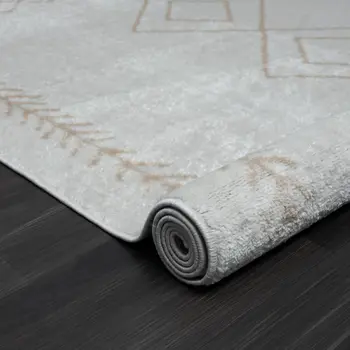 8' X 10' Cream Diamond Area Rug