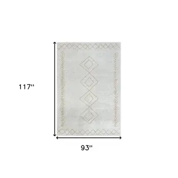 8' X 10' Cream Diamond Area Rug