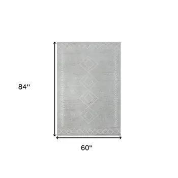5' X 7' Gray Diamond Area Rug