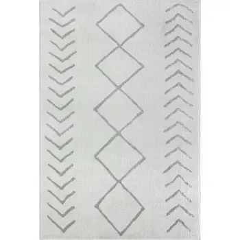 8' X 10' Cream Diamond Area Rug