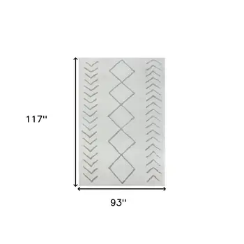 8' X 10' Cream Diamond Area Rug