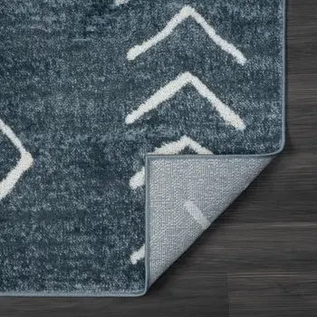 5' X 7' Blue Diamond Area Rug