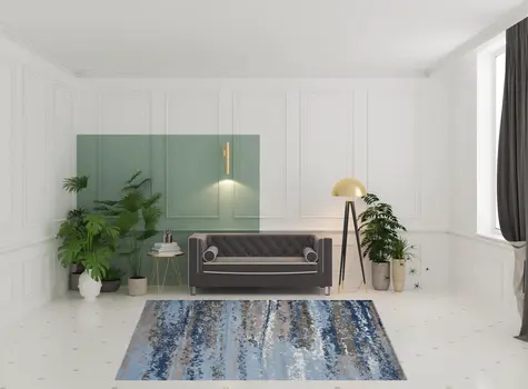 8' X 10' Blue Abstract Area Rug