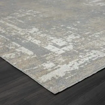 8' X 10' Gray Abstract Distressed Washable Area Rug
