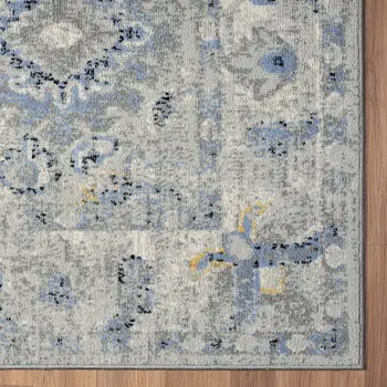 8' X 10' Blue Floral Area Rug