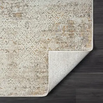 5' X 8' Gray Damask Distressed Area Rug