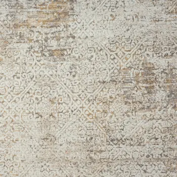 5' X 8' Gray Damask Distressed Area Rug