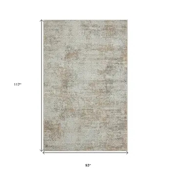 8' X 10' Gray Damask Distressed Area Rug