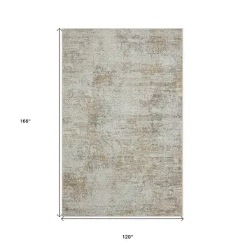 10' X 14' Gray Damask Distressed Area Rug