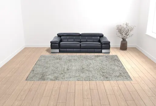 10' X 14' Gray Abstract Distressed Area Rug