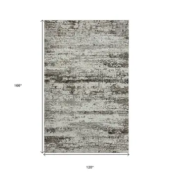 10' X 14' Beige Abstract Distressed Area Rug
