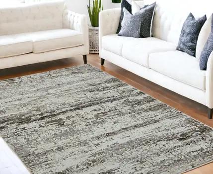 10' X 14' Beige Abstract Distressed Area Rug
